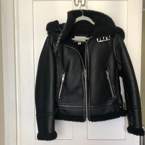 Michael Kors Shearling Faux Leather Jacket